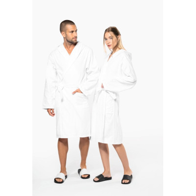 Unisex organic hooded bathrobe